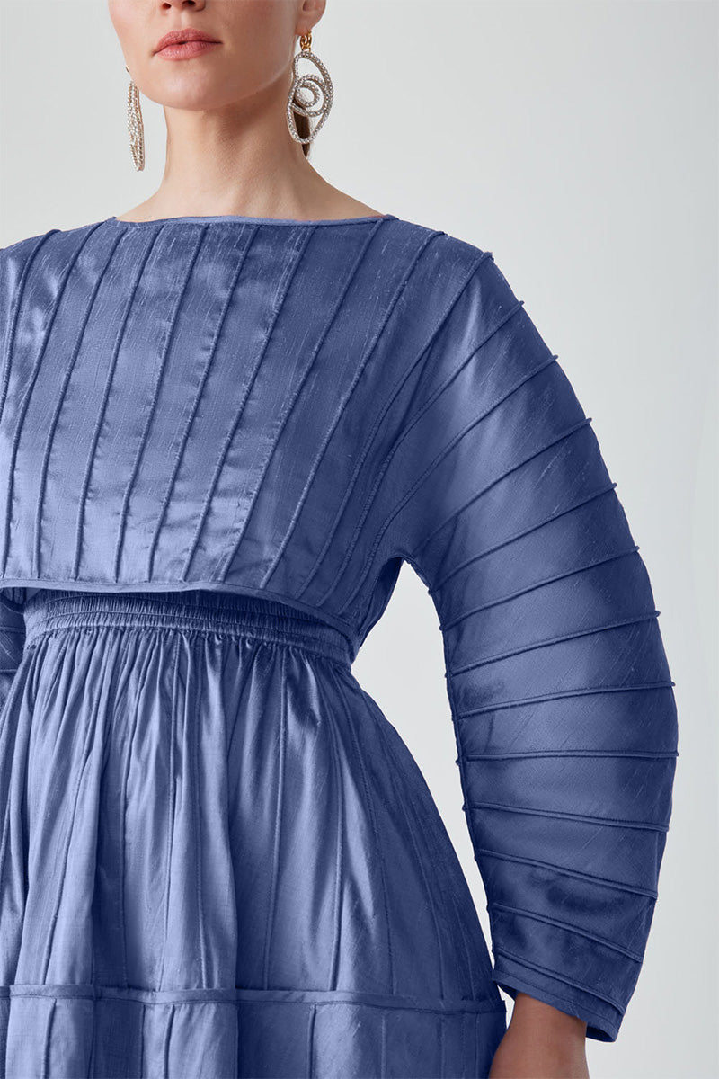 AFAF HAND-PIPED PERIWINKLE SKIRT - CULT MIA