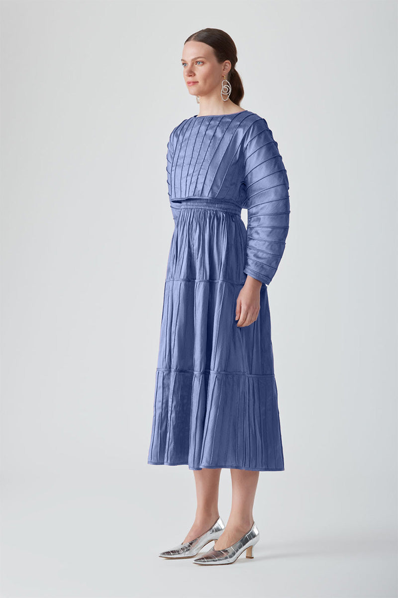 AFAF HAND-PIPED PERIWINKLE SKIRT - CULT MIA