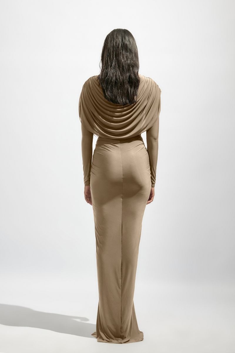 ALMA FRENCH GRAY MAXI DRESS - CULT MIA