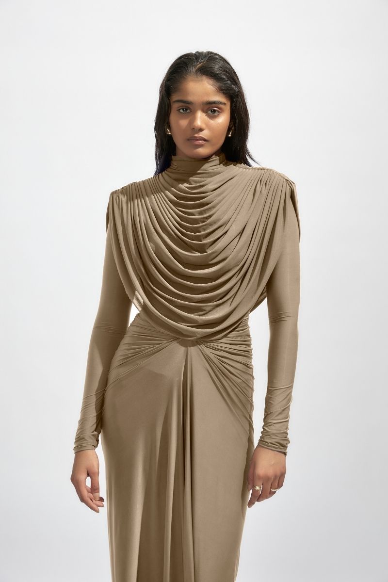 ALMA FRENCH GRAY MAXI DRESS - CULT MIA