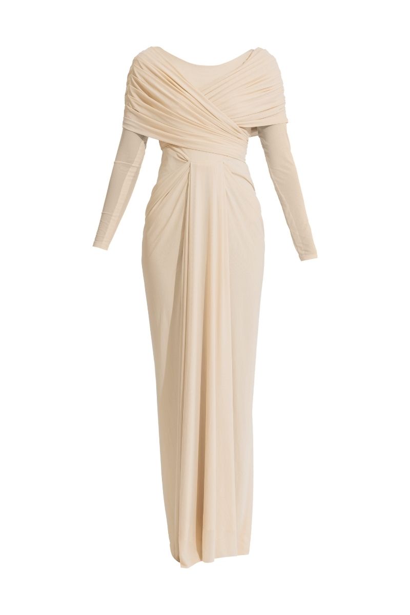 AMELIA BEIGE MAXI DRESS - CULT MIA
