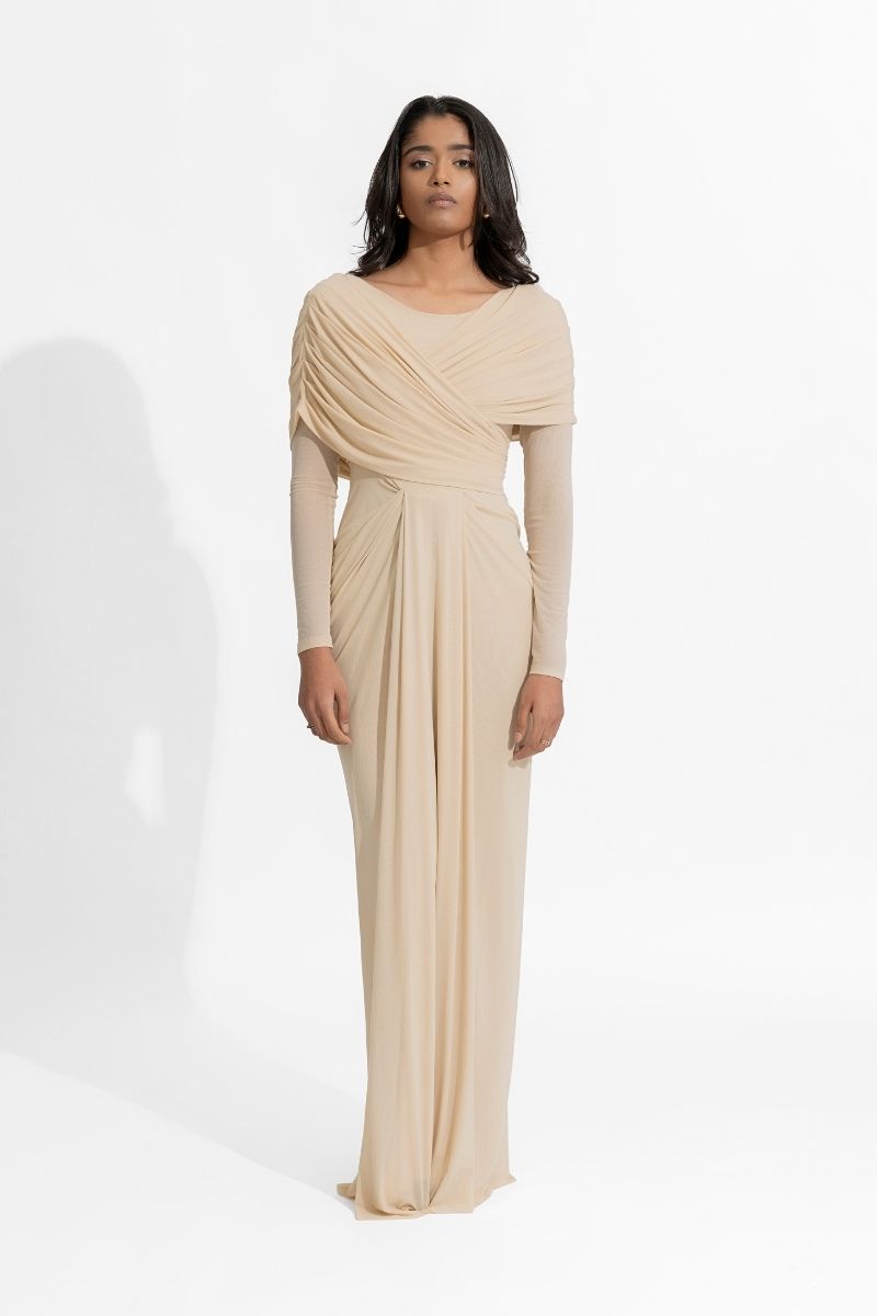 AMELIA BEIGE MAXI DRESS - CULT MIA