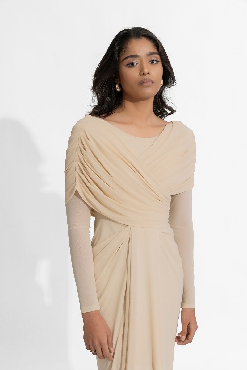 AMELIA BEIGE MAXI DRESS - CULT MIA