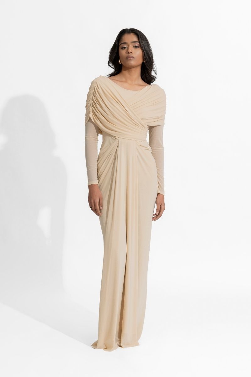 AMELIA BEIGE MAXI DRESS - CULT MIA