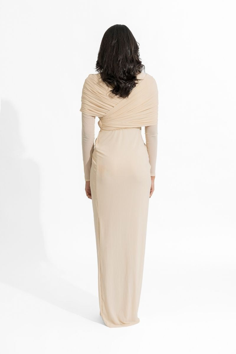 AMELIA BEIGE MAXI DRESS - CULT MIA
