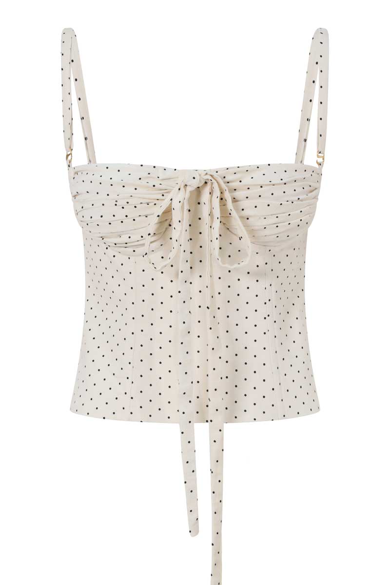 AMIRA BUSTIER IN POLKA DOT COTTON - Main Image
