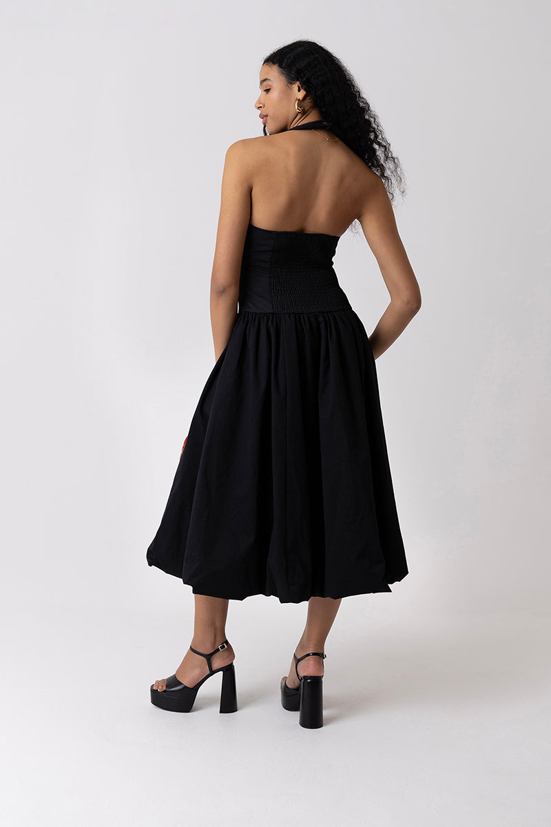 GARCELLE BLACK MIDI DRESS - CULT MIA