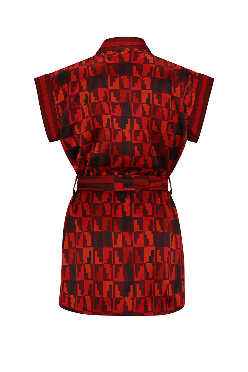 ANDEAN STEPS REVERSIBLE KIMONO IN ORANGE - CULT MIA