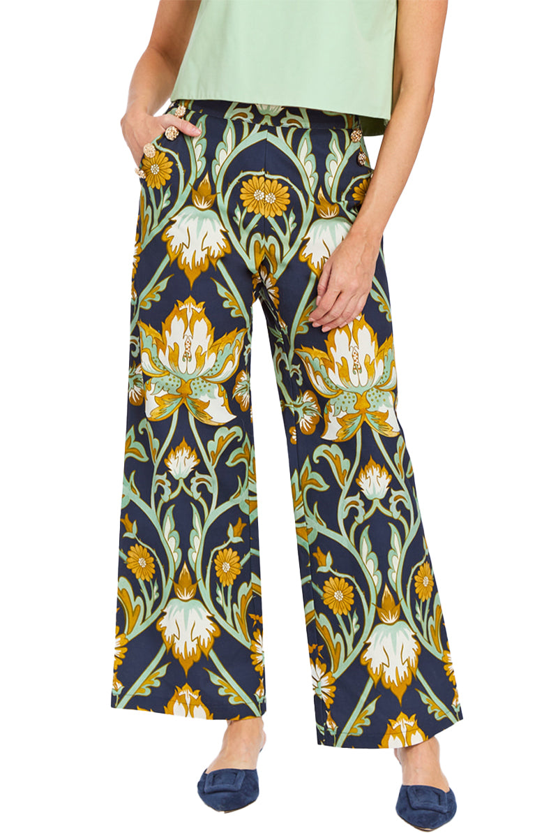 ANTONELLA PANTS IN NAVY GOLD - CULT MIA