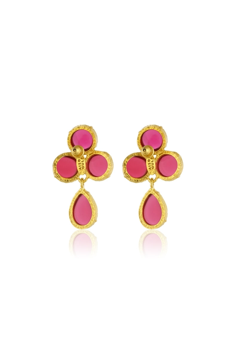 AQUA EARRINGS IN RUBY PINK - CULT MIA