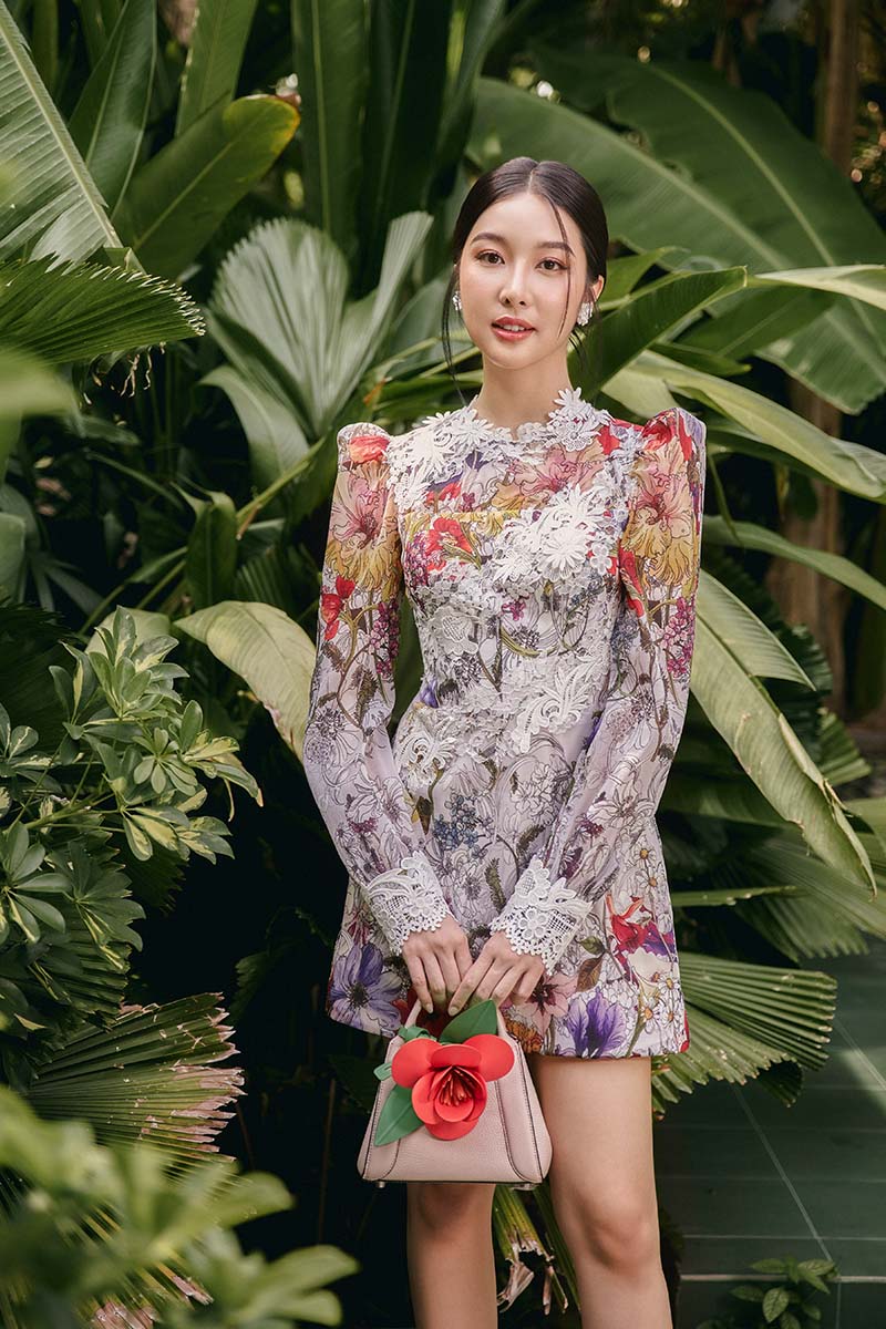 BLOOMING ELEGANCE MINI DRESS - CULT MIA