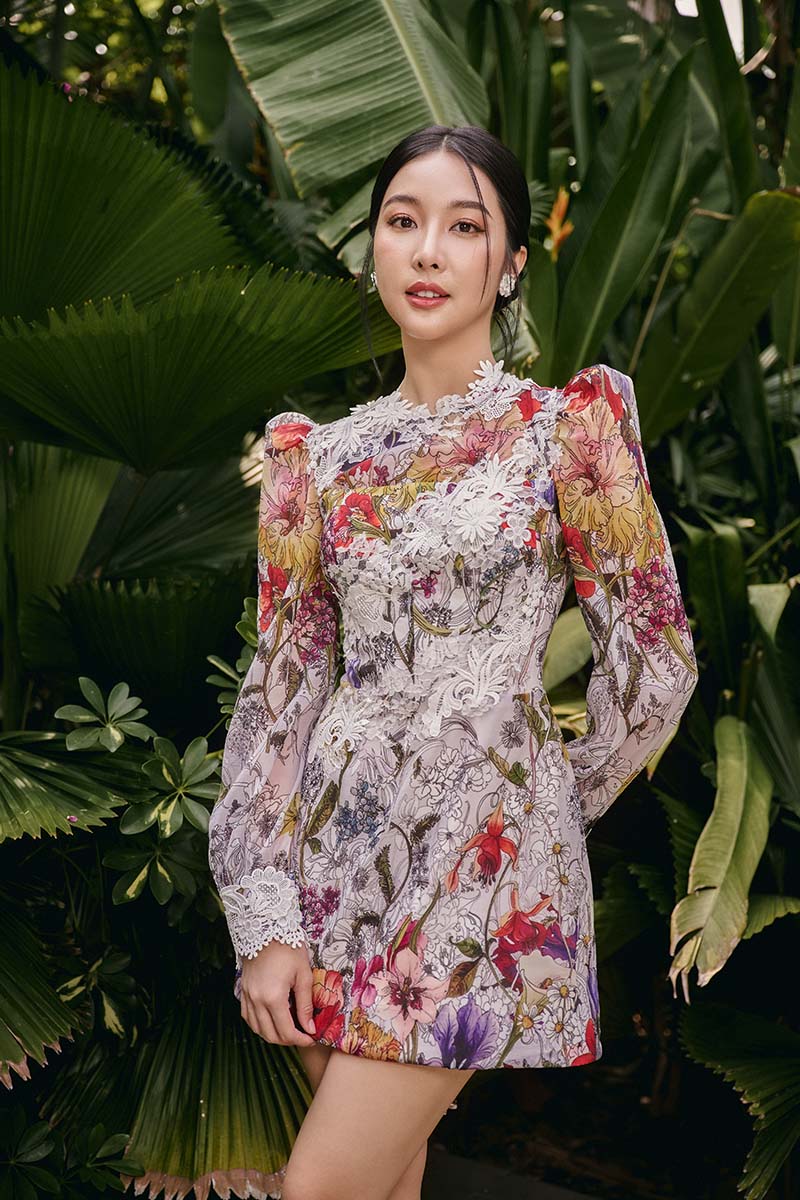 BLOOMING ELEGANCE MINI DRESS - CULT MIA