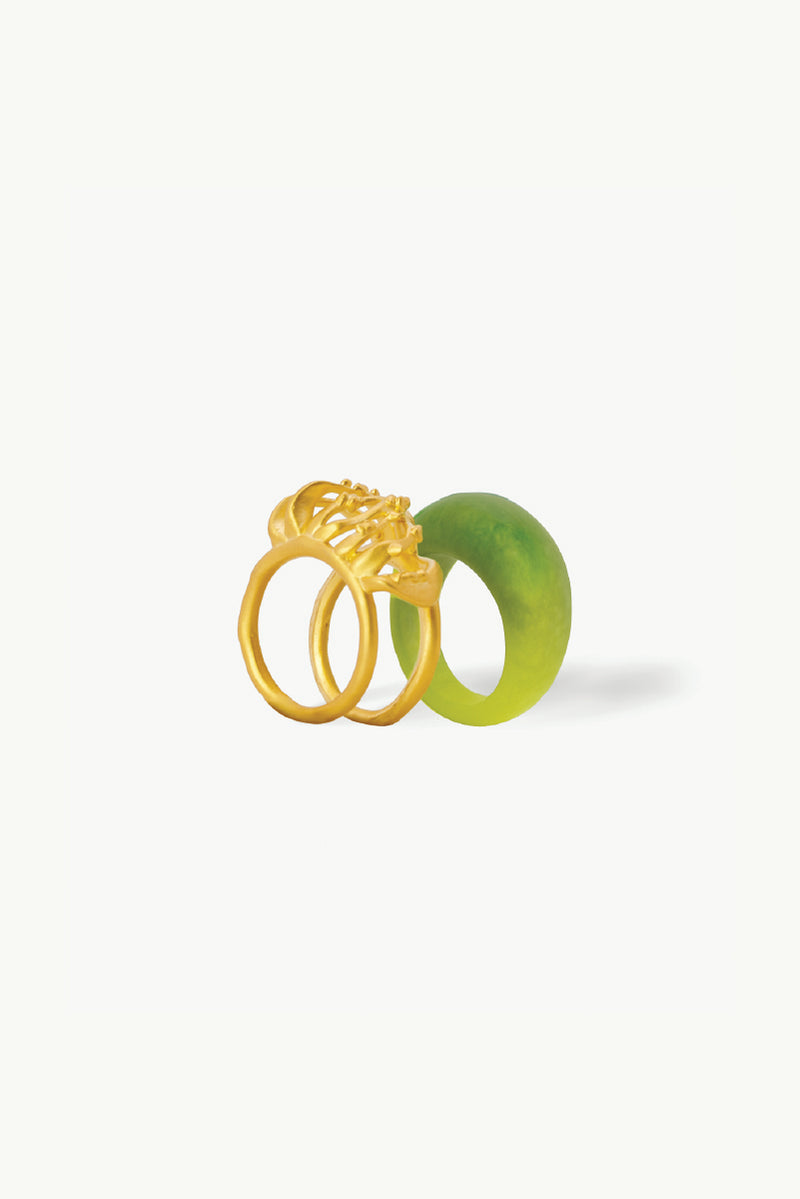 HALO GOLD LARGE RING SET - CULT MIA