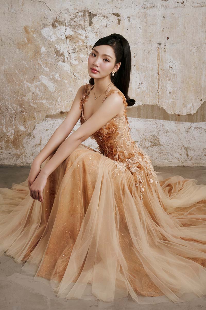 CULT MIA X DO LONG GOLDEN PETAL MIDI DRESS - CULT MIA