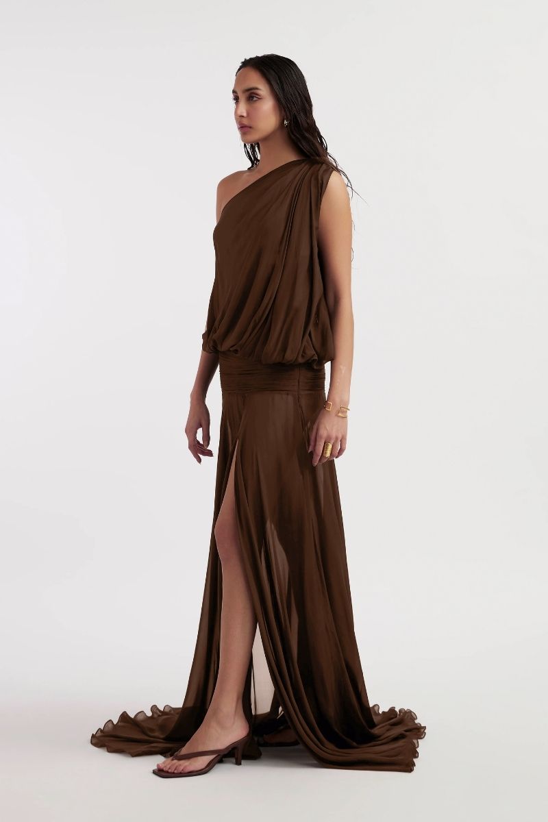 AVA CHOCOLATE BROWN MAXI DRESS - CULT MIA