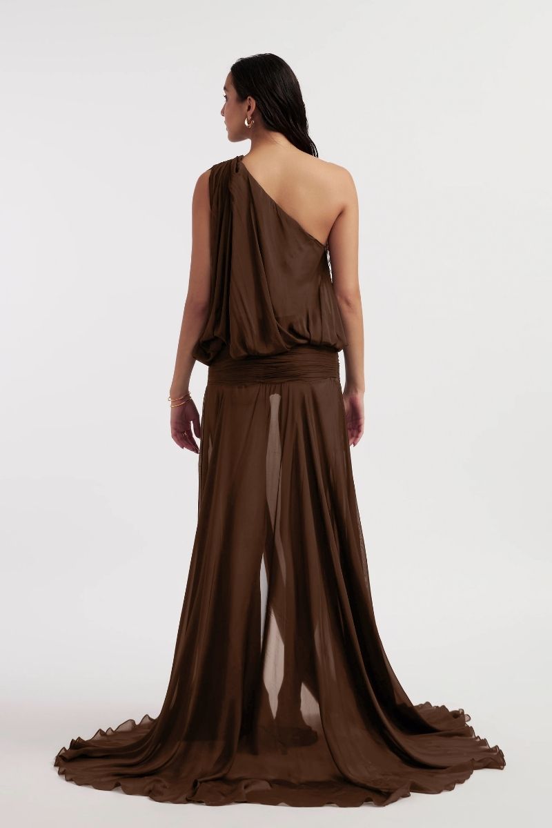 AVA CHOCOLATE BROWN MAXI DRESS - CULT MIA