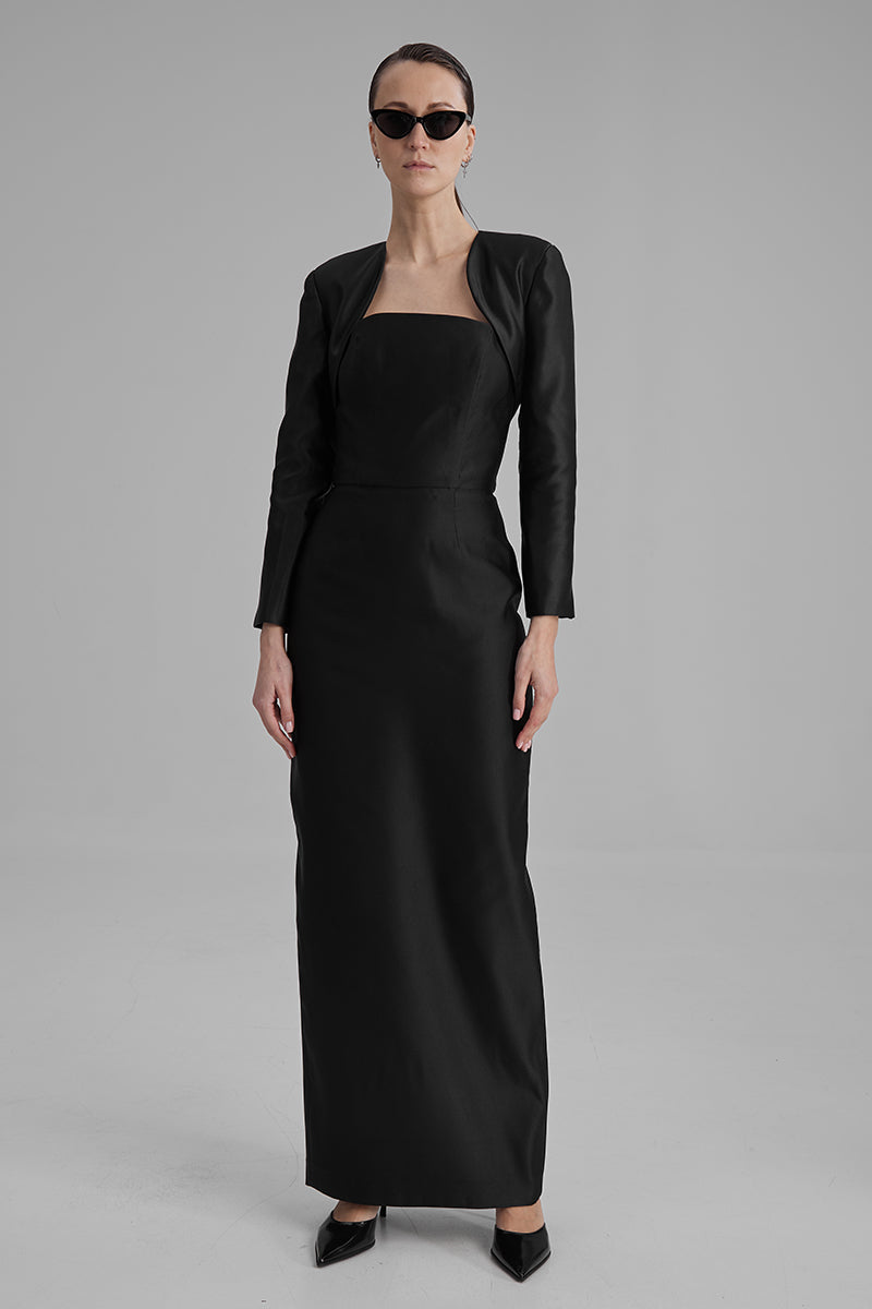 GIGI BLACK MAXI DRESS WITH BOLERO - CULT MIA