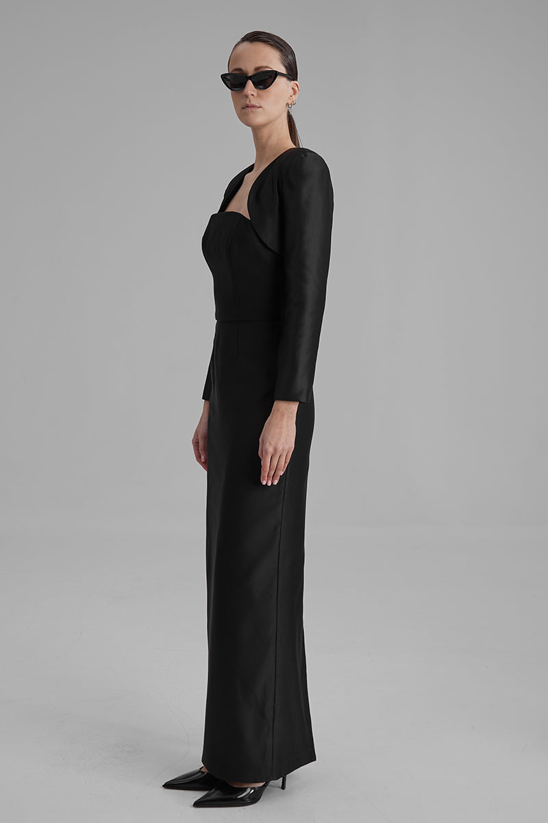 GIGI BLACK MAXI DRESS WITH BOLERO - CULT MIA