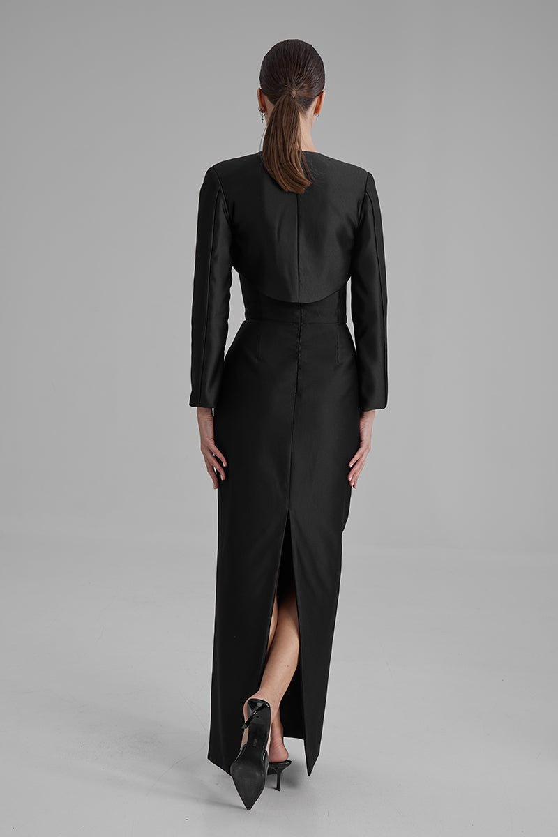 GIGI BLACK MAXI DRESS WITH BOLERO - CULT MIA