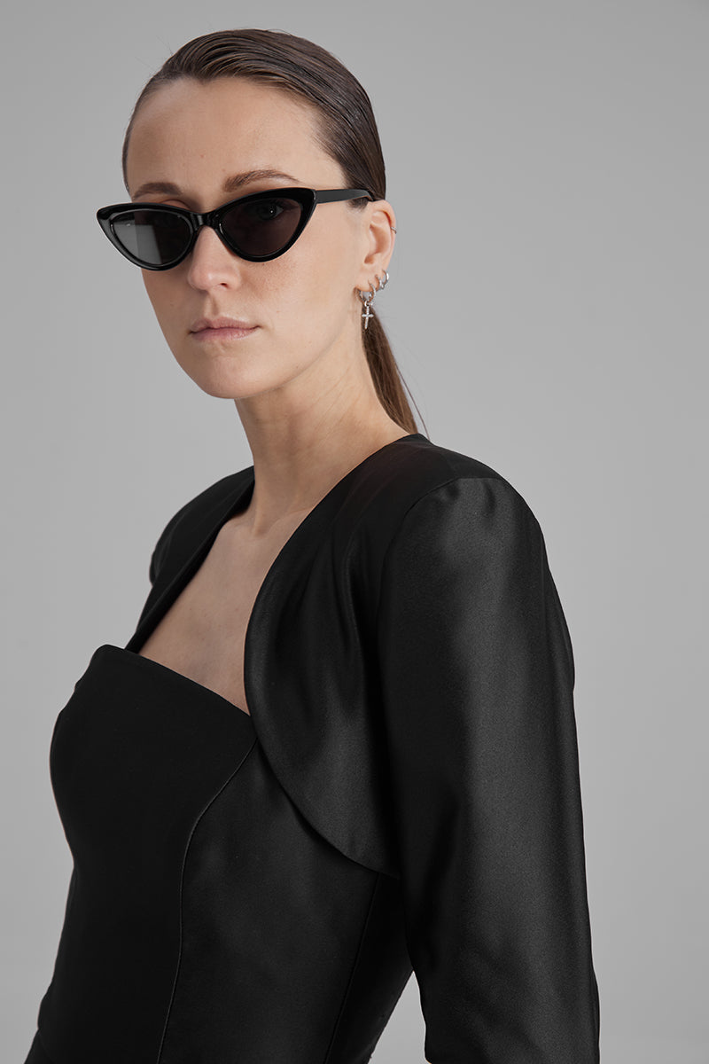 GIGI BLACK MAXI DRESS WITH BOLERO - CULT MIA