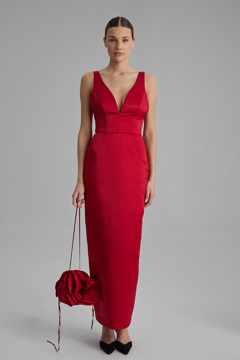 AVA RED MAXI DRESS - CULT MIA