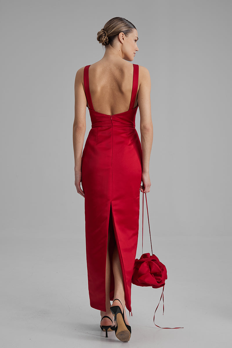 AVA RED MAXI DRESS - CULT MIA