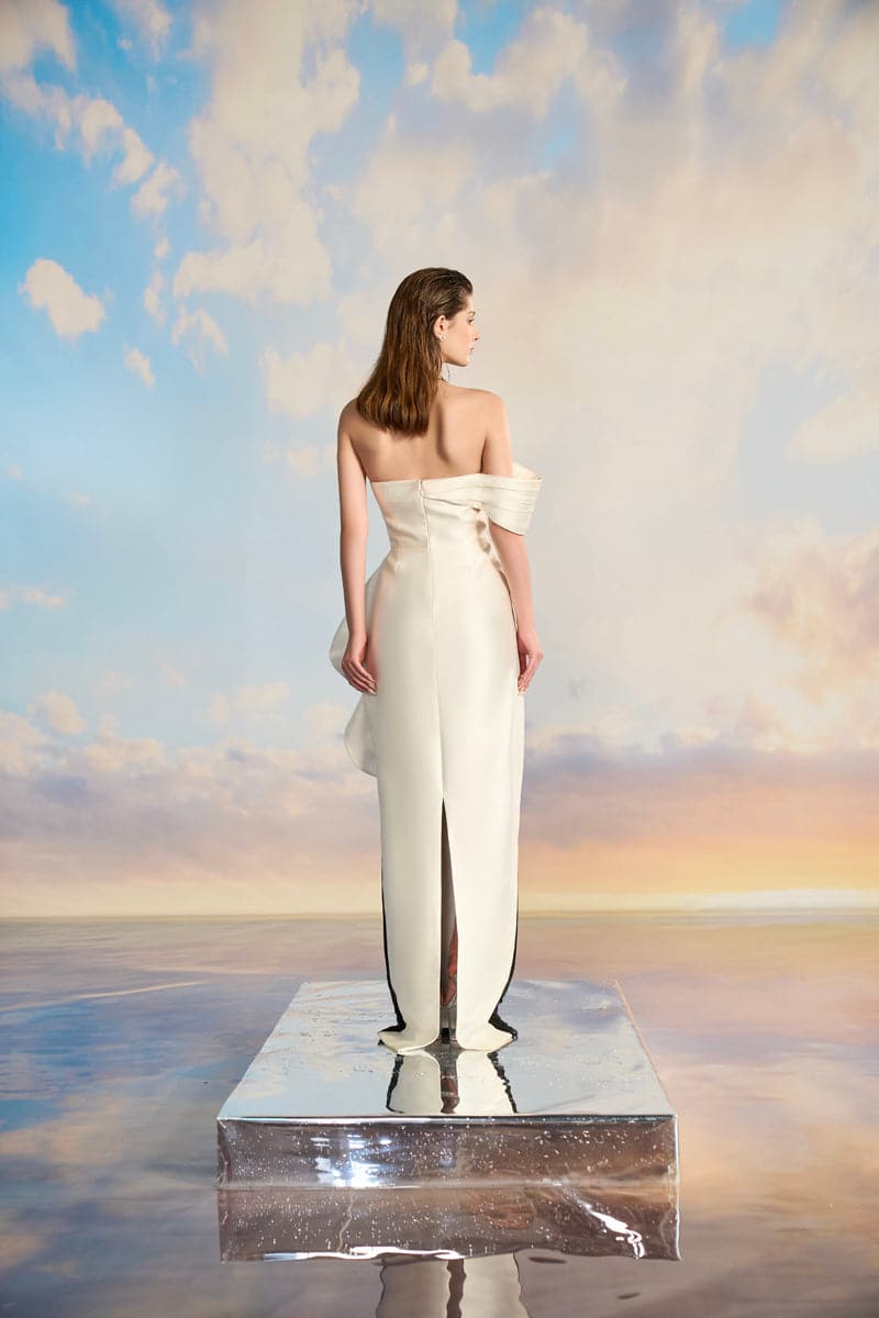 AMELINDA ROYAL TAFFETA PEPLUM GOWN - CULT MIA
