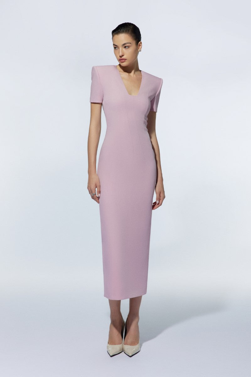 SHEFFIELD PALE PINK MIDI DRESS - CULT MIA