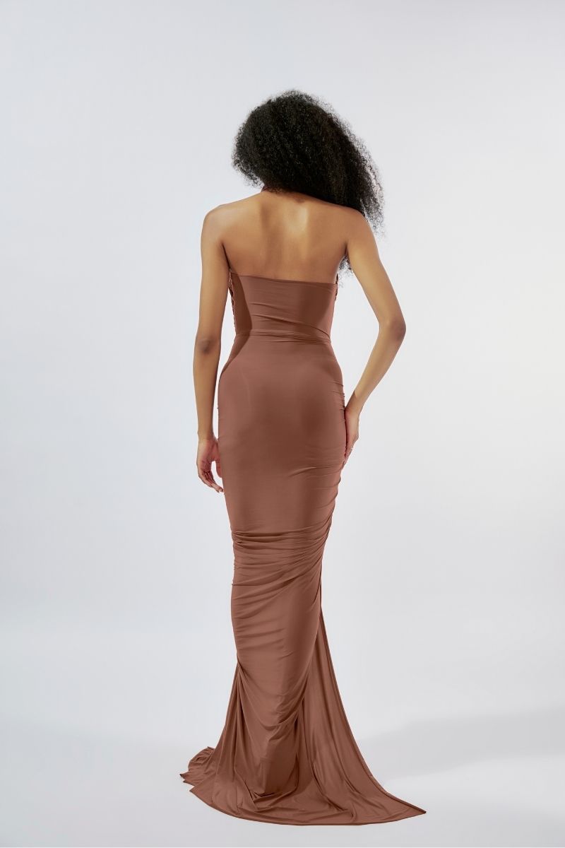 BERRY ROSE PINK CRISS-CROSS GOWN - CULT MIA
