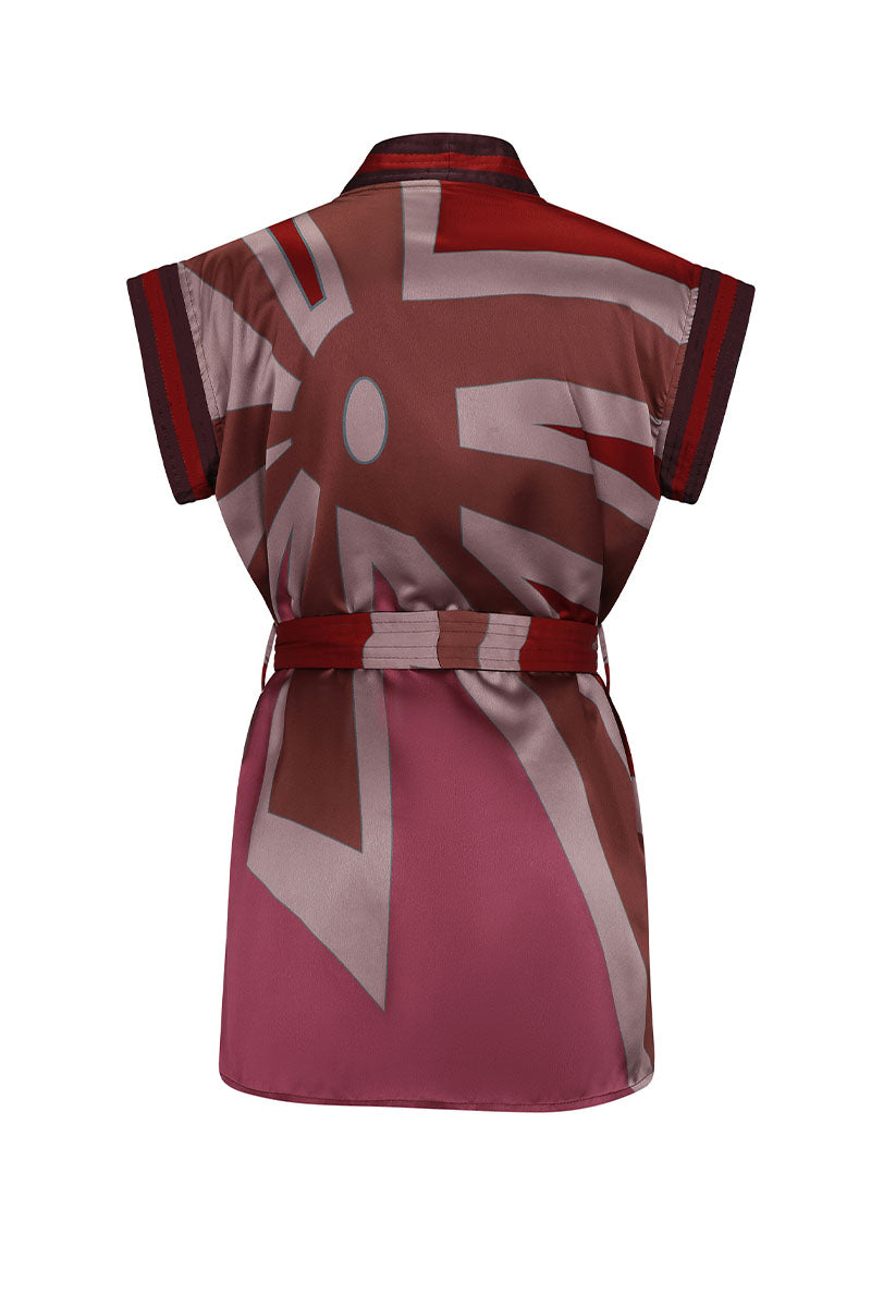 BIG RAY BRONZE REVERSIBLE KIMONO IN MAUVE - CULT MIA