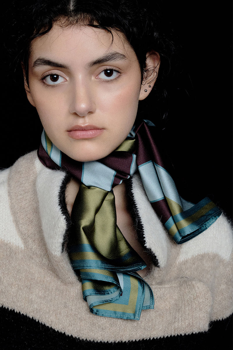 BIG RAY CENTER AQUA SCARF IN AQUA - CULT MIA