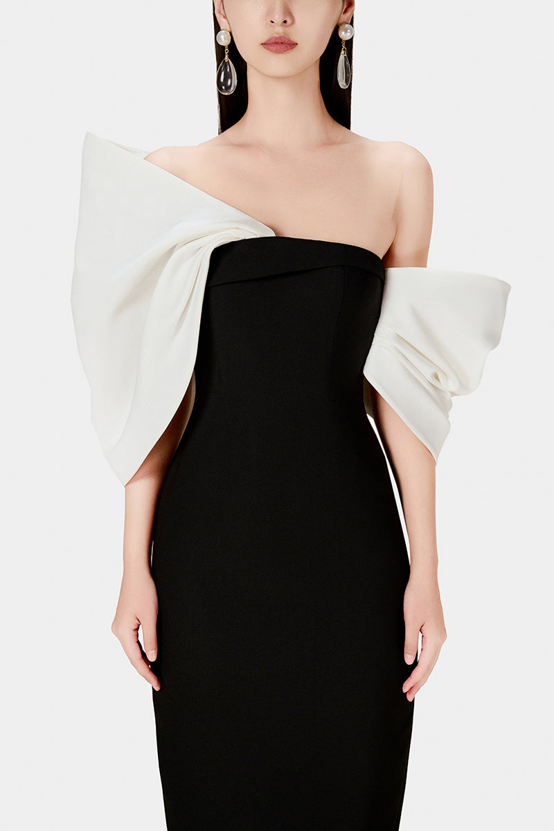 BLACK BIG BOW DRESS - CULT MIA