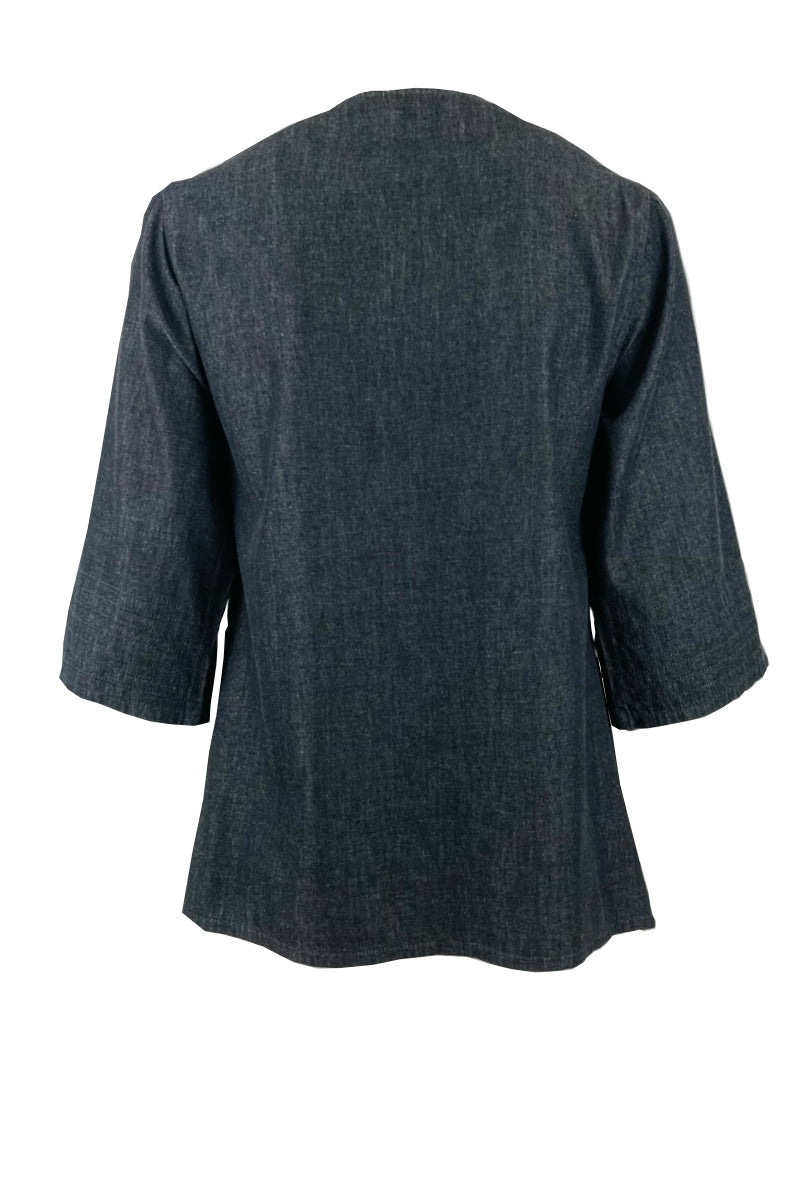 V-NECK BIB DENIM TOP - CULT MIA