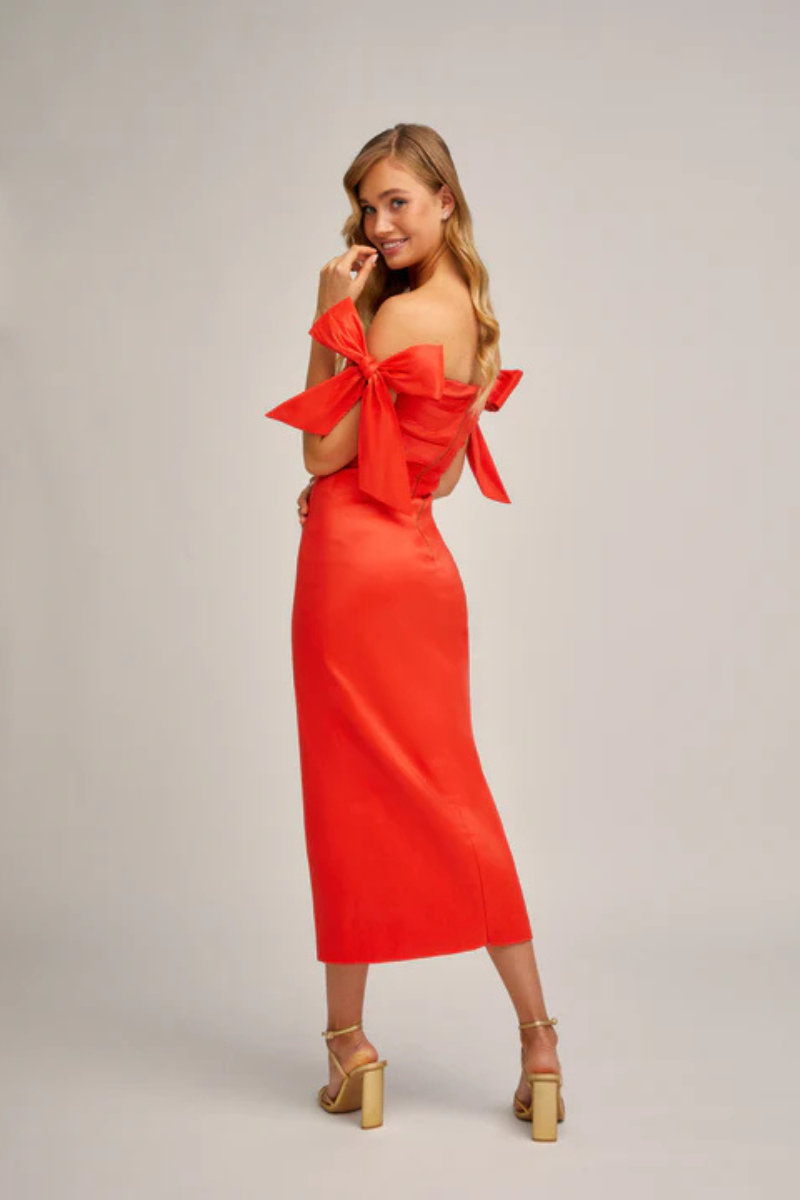 CERDEÑA MIDI DRESS IN RED - CULT MIA