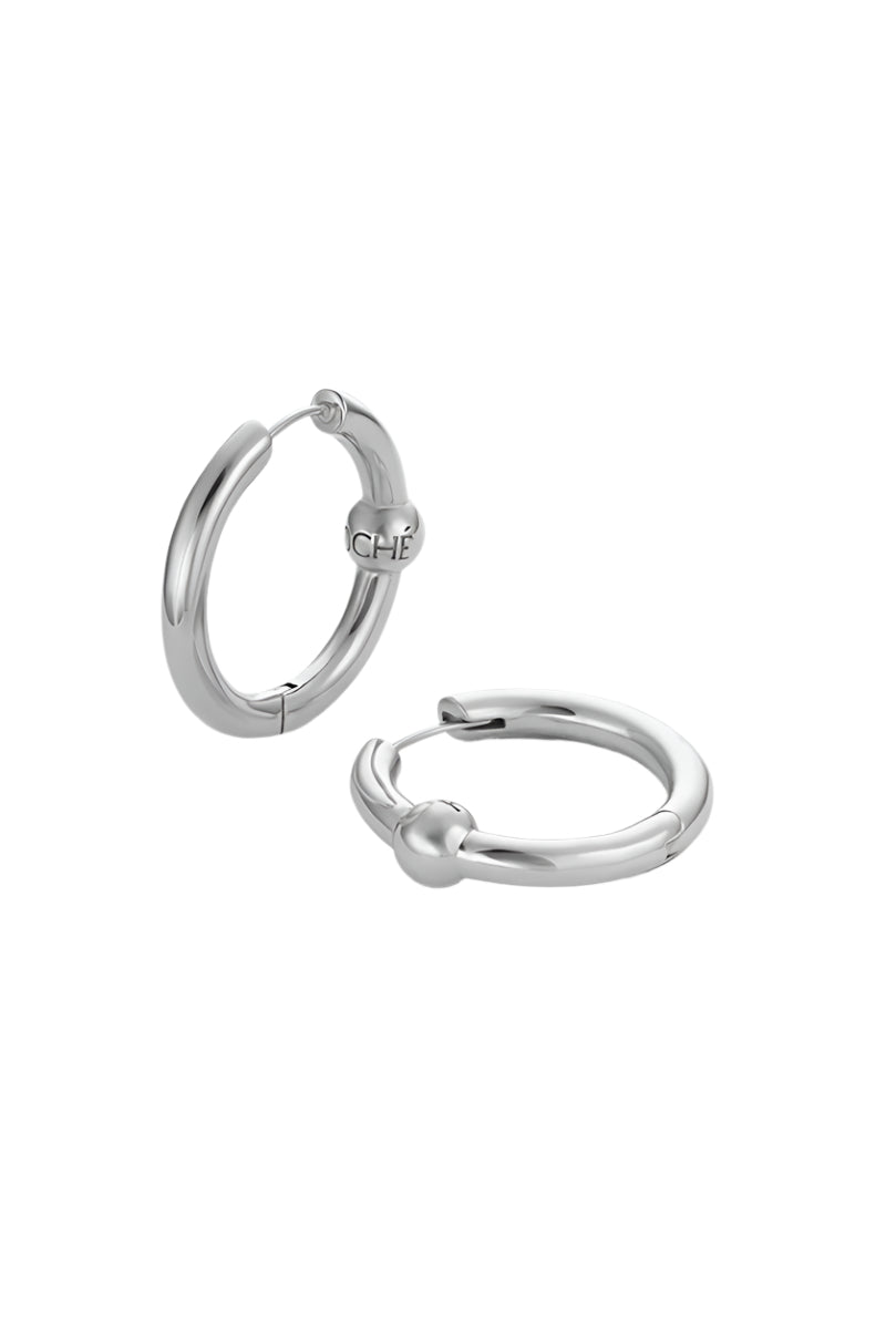 HARMONY HOOPS LARGE IN SILVER - CULT MIA