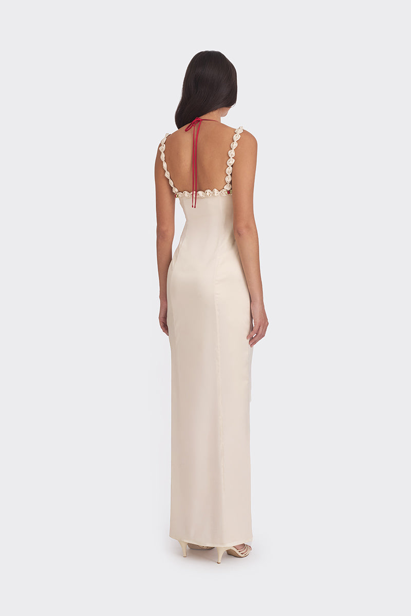 CAKE MAXI SLIP DRESS IN BEIGE - CULT MIA