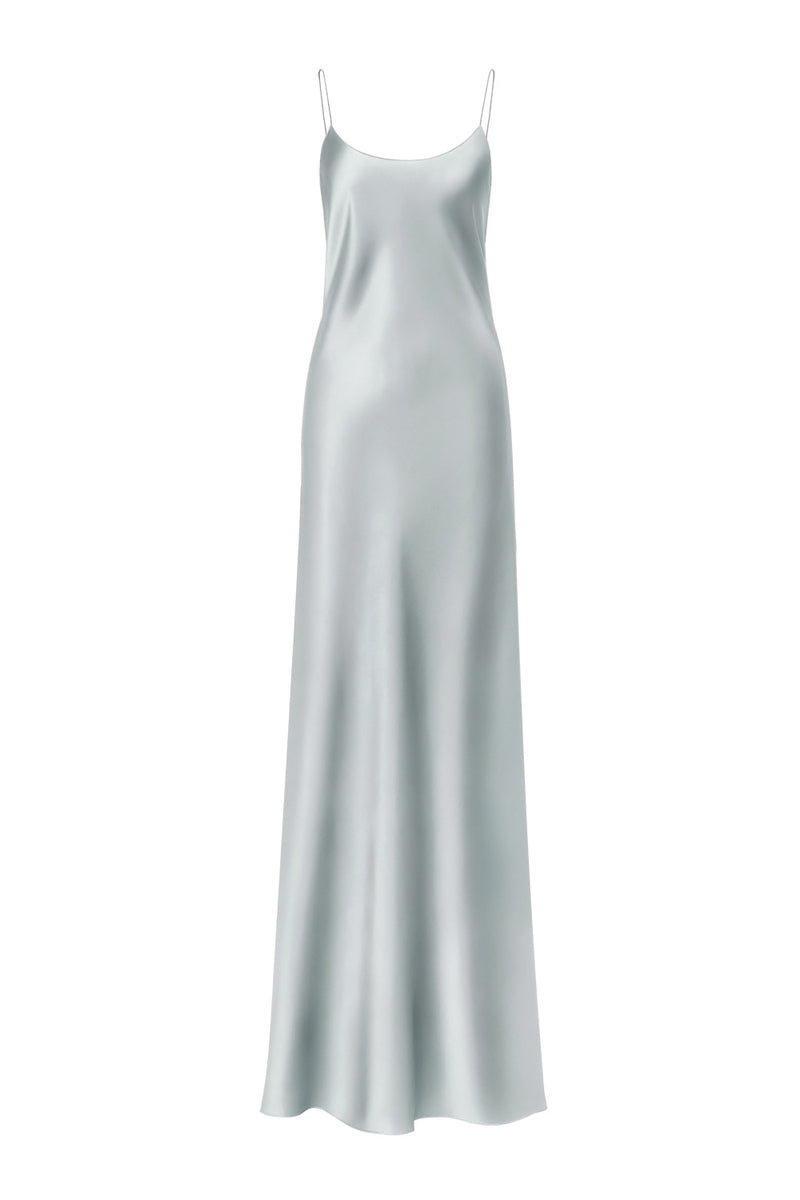 Serenity CAROLYN MOONSTONE SCOOP-NECK SILK SATIN MAXI DRESS | Cult Mia Serenity CAROLYN MOONSTONE SCOOP-NECK SILK SATIN MAXI DRESS | Cult Mia