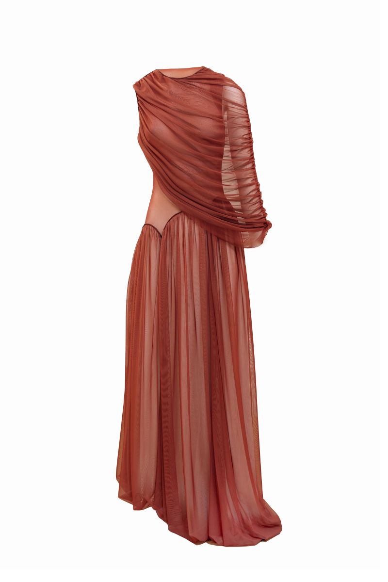 CASCADE DRESS IN RUST | CULT MIA | YASSMIN SALEH CASCADE DRESS IN RUST | CULT MIA | YASSMIN SALEH