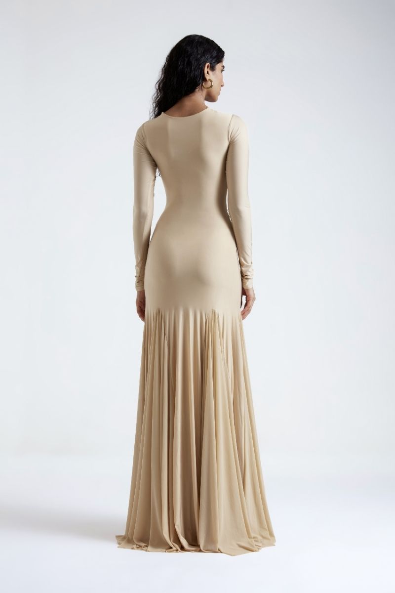 CHANTAL WHEAT BEIGE GOWN - CULT MIA