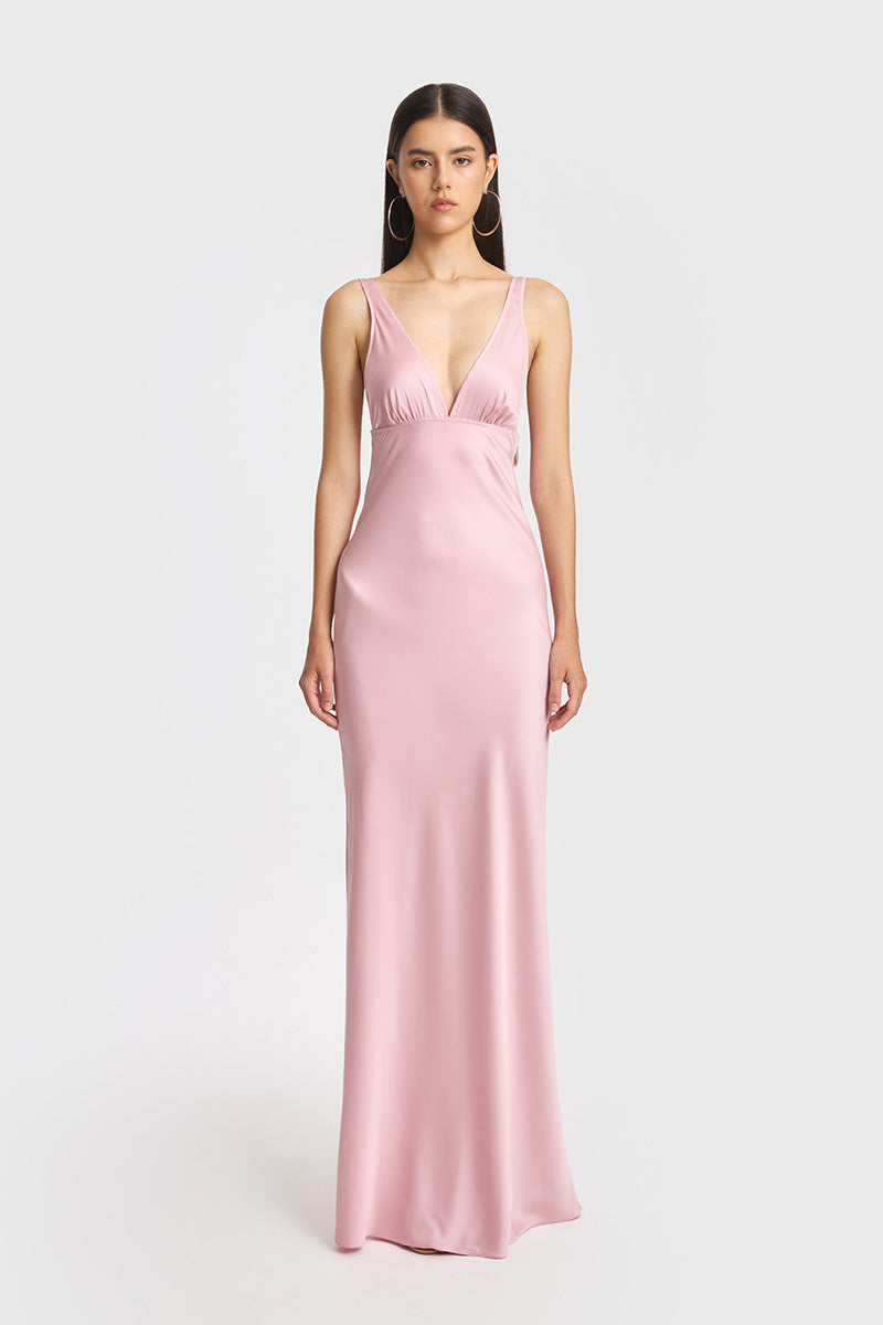 CLASSIC MAXI PINK SLIP DRESS - CULT MIA