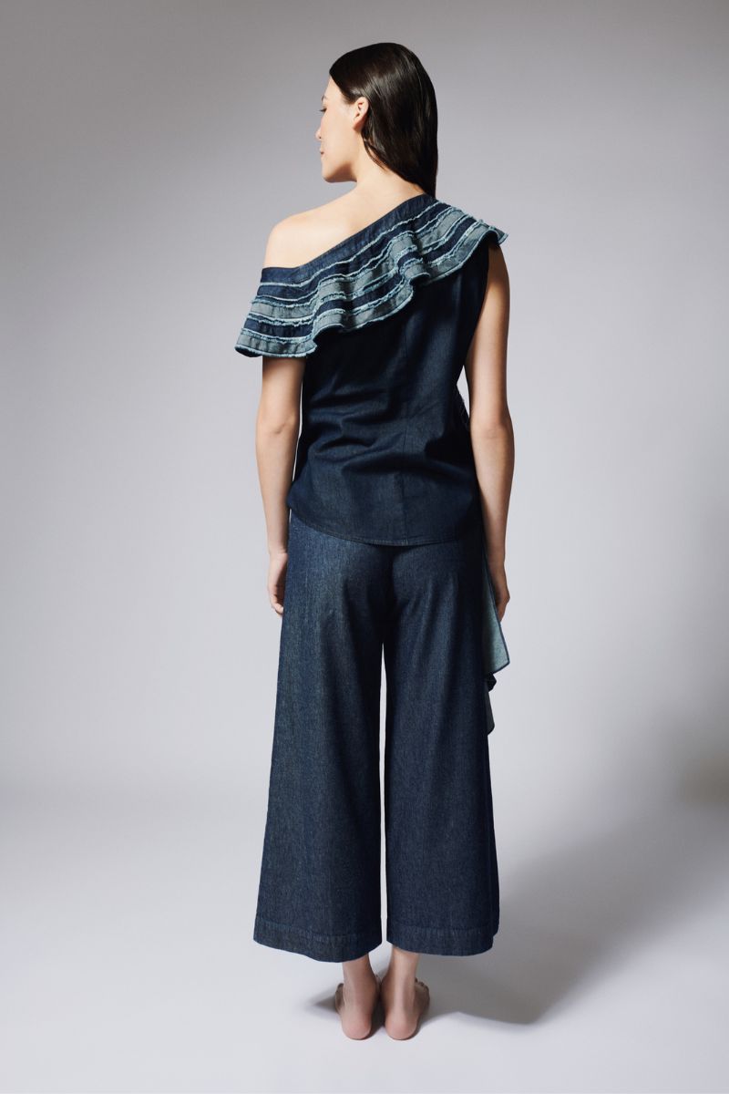 LATERAL FLAP JEANS IN BLUE - CULT MIA