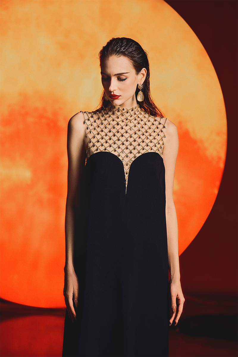 SLEEVELESS HIGH NECK GOWN - CULT MIA