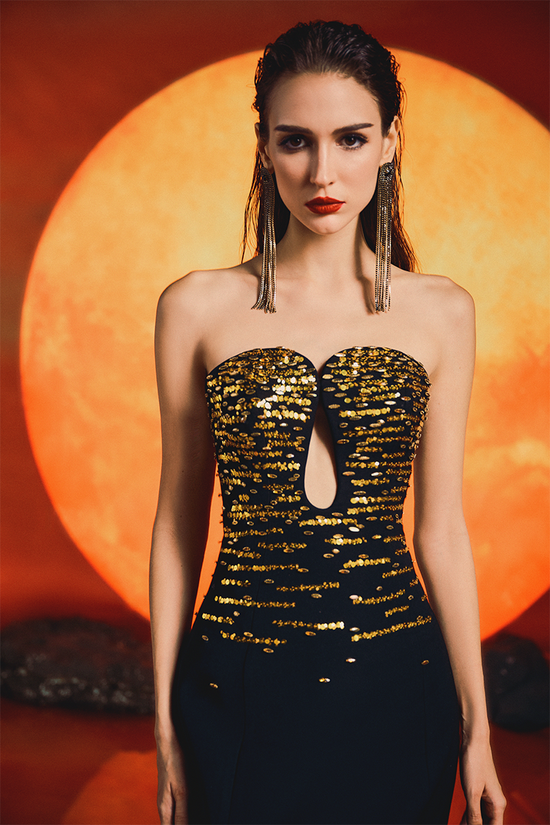 STRAPLESS TEARDROP GOWN - CULT MIA