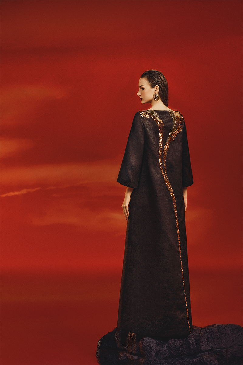 BOAT NECK WIDE SLEEVE GOWN - CULT MIA