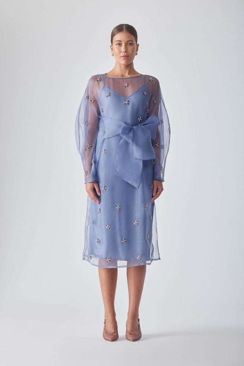 LIBA EMBELLISHED PERIWINKLE DRESS - CULT MIA