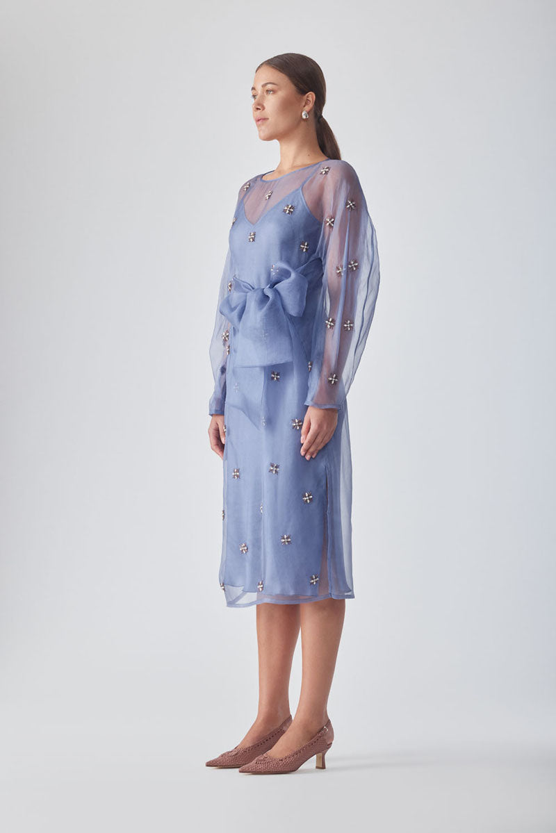 LIBA EMBELLISHED PERIWINKLE DRESS - CULT MIA