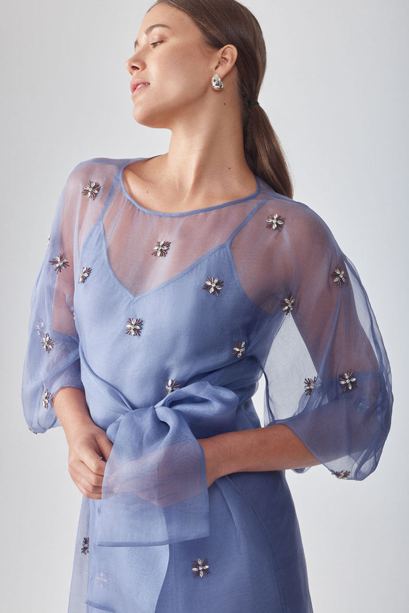 LIBA EMBELLISHED PERIWINKLE DRESS - CULT MIA