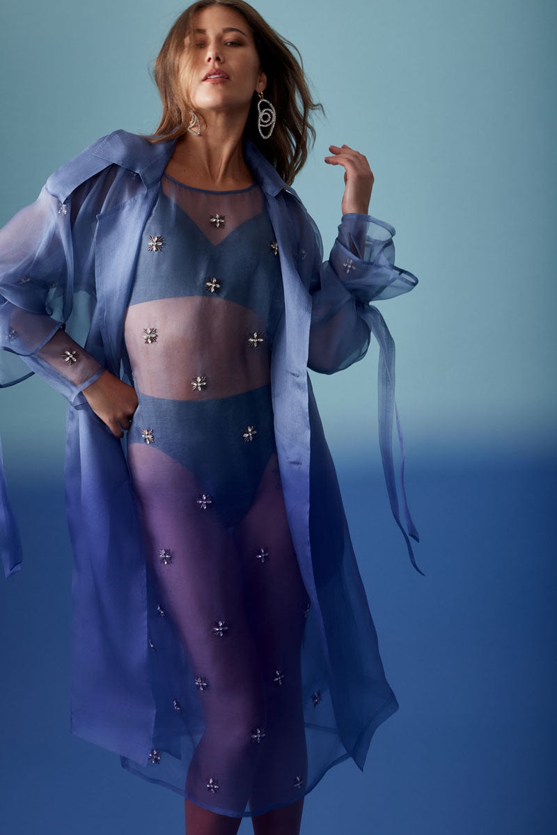 LIBA EMBELLISHED PERIWINKLE DRESS - CULT MIA