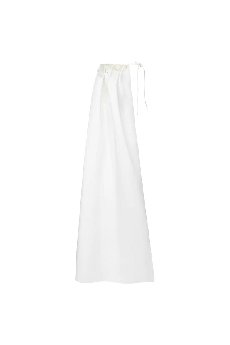ANASTASIA WHITE MINI DRESS WITH TRAIL - CULT MIA