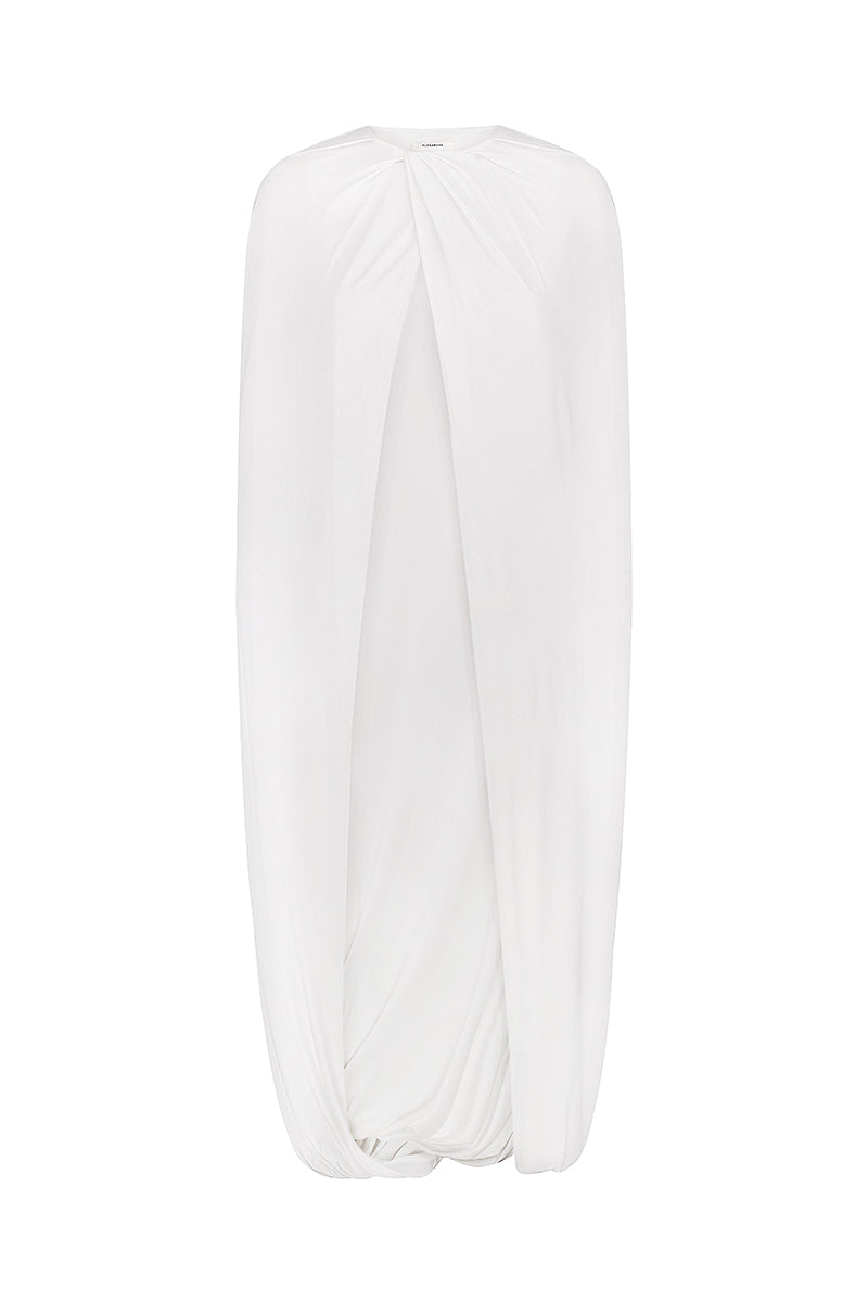 CREAM JERSEY CAPE DRESS | CULT MIA | ELENAREVA CREAM JERSEY CAPE DRESS | CULT MIA | ELENAREVA
